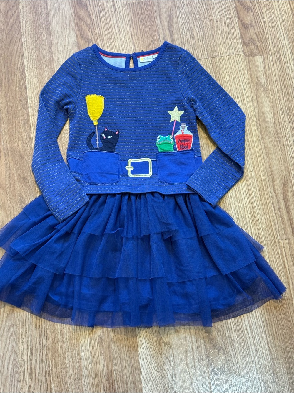7/8 Mini Boden Halloween Witch Dress with Appliqués